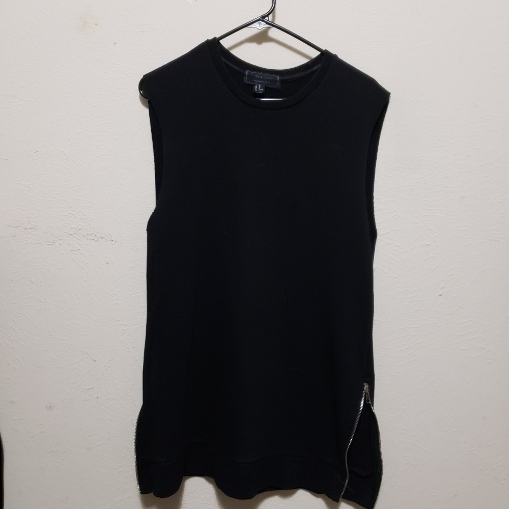 Sleeveless Side Zipper Sweatshirt